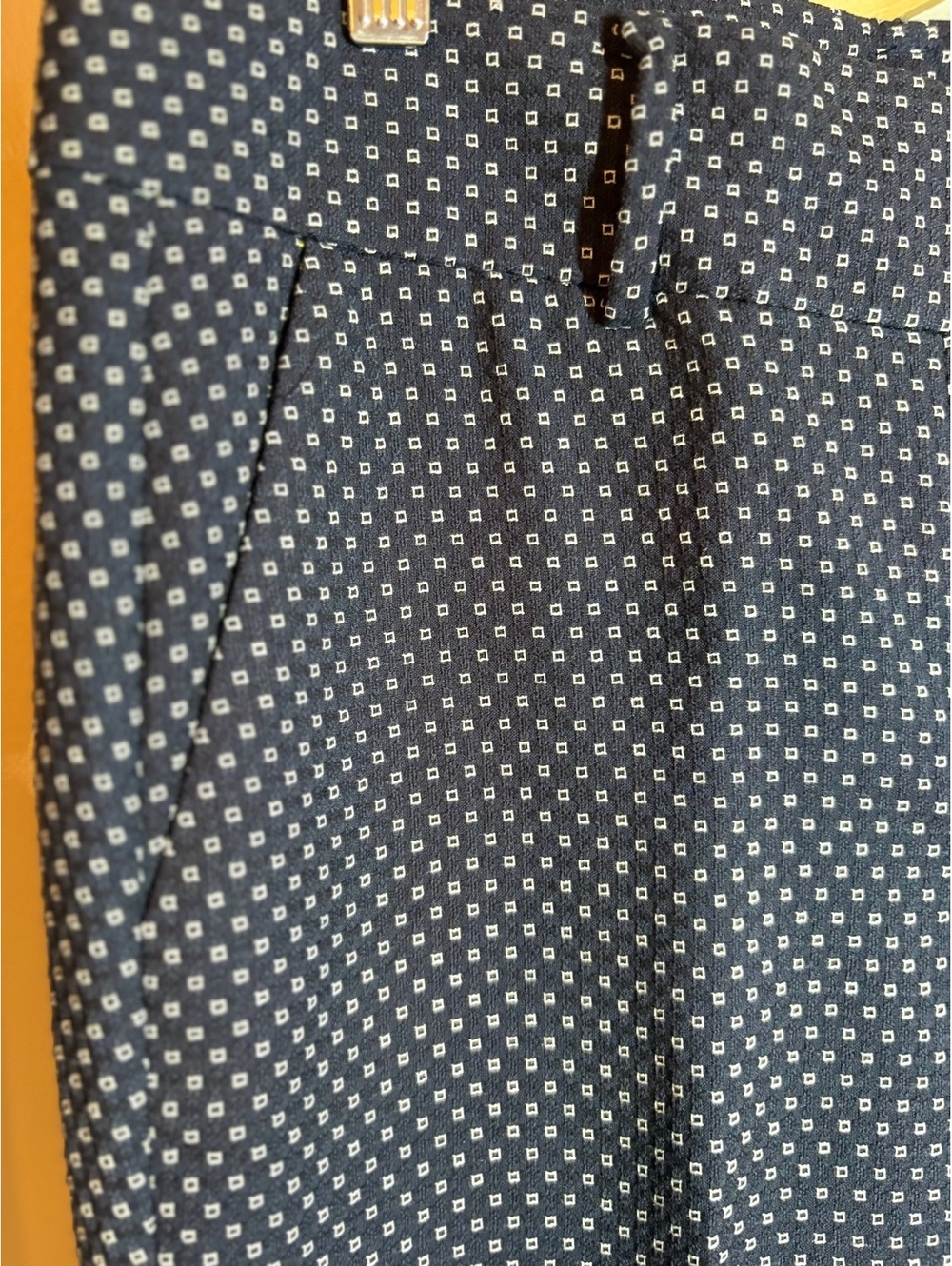 Ann Taylor Navy Pants with white squares 8